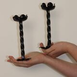 Pair of vintage brutalist style candleholders