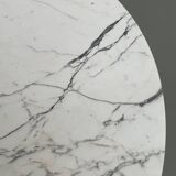 60s marble table with chrome cross base