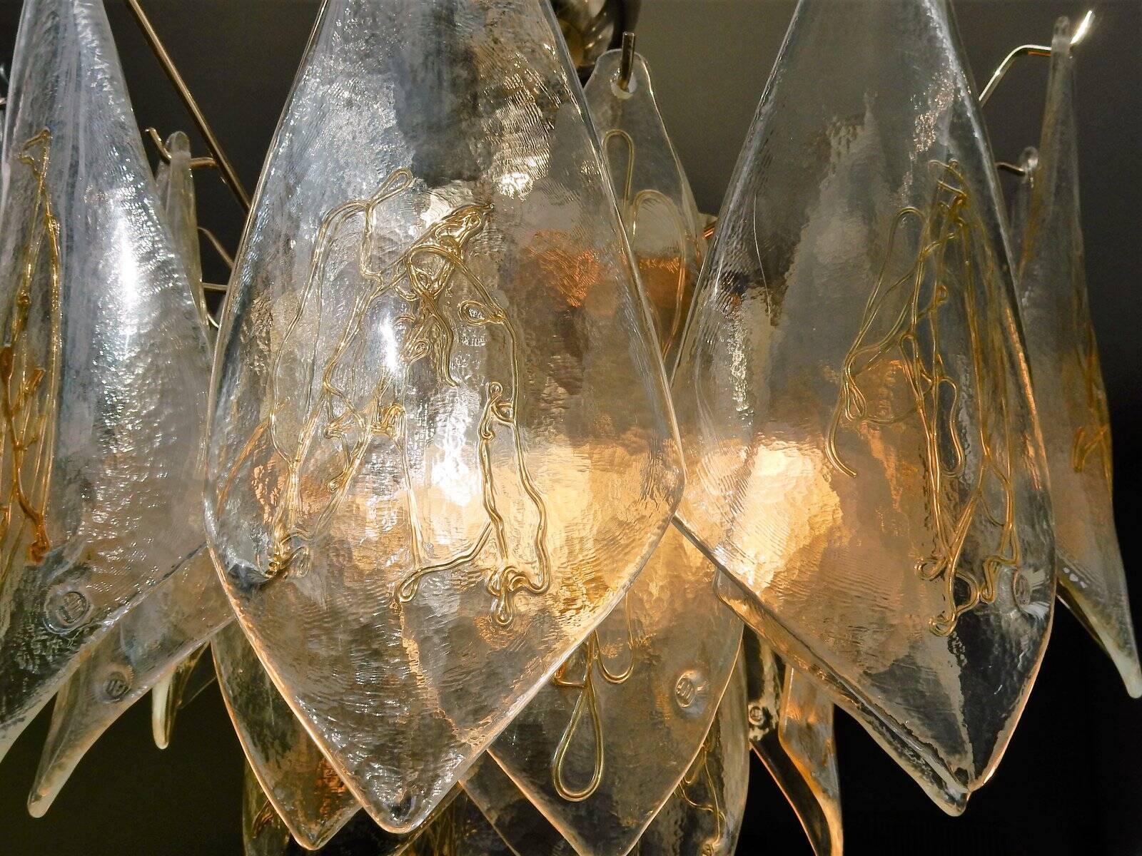 Classic Murano glass and brass ceiling lamp by La Murrina ø61, Italy