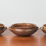Vintage ceramic bowls from the Danish studio Aase & Leif Vange Keramik, set of 3.