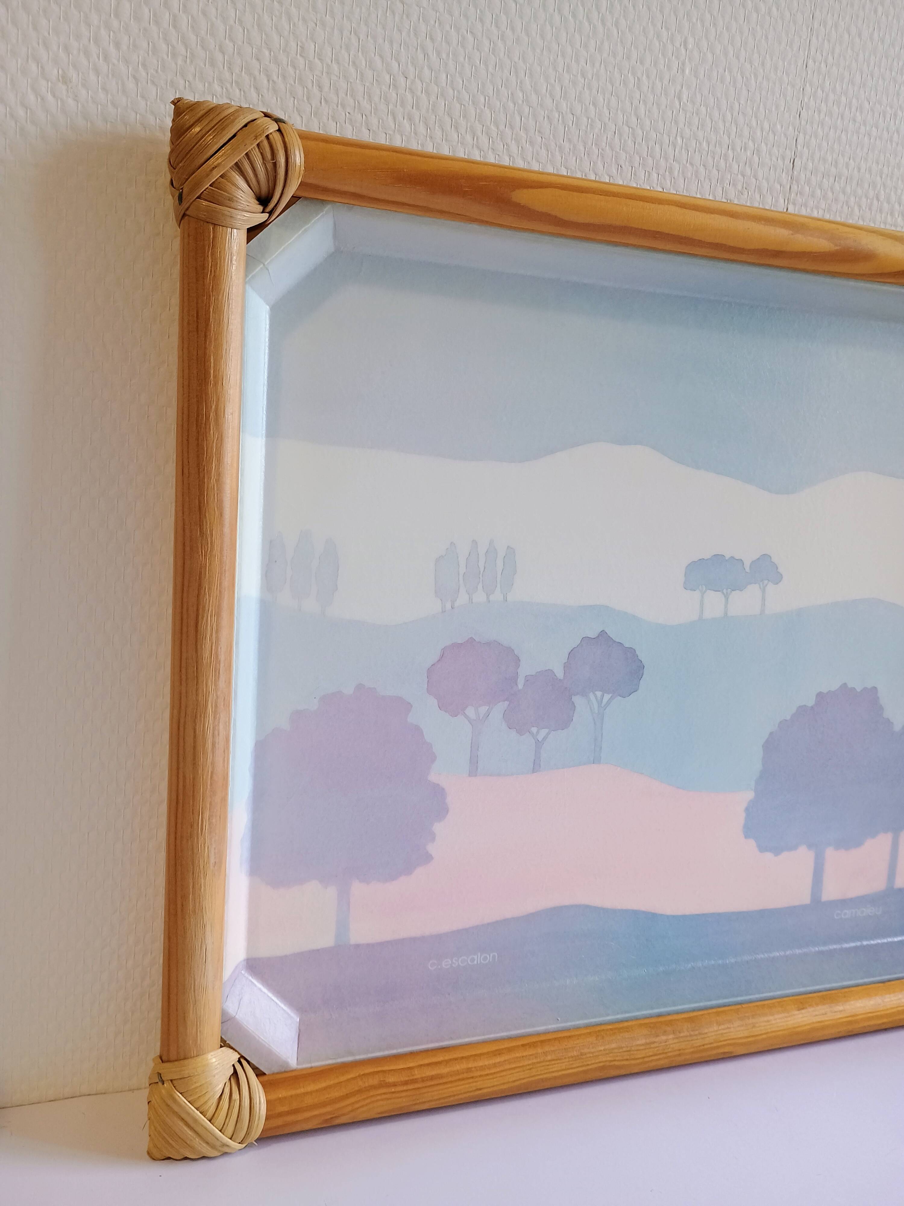 Rattan and fiberglass tray Catherine Escalon Camaieu