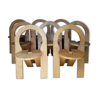 Série 8 chaises pliables Sentou de Roger Tallon, 1970