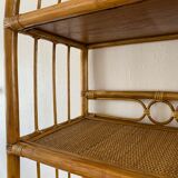 Bamboo rattan and wicker shelf