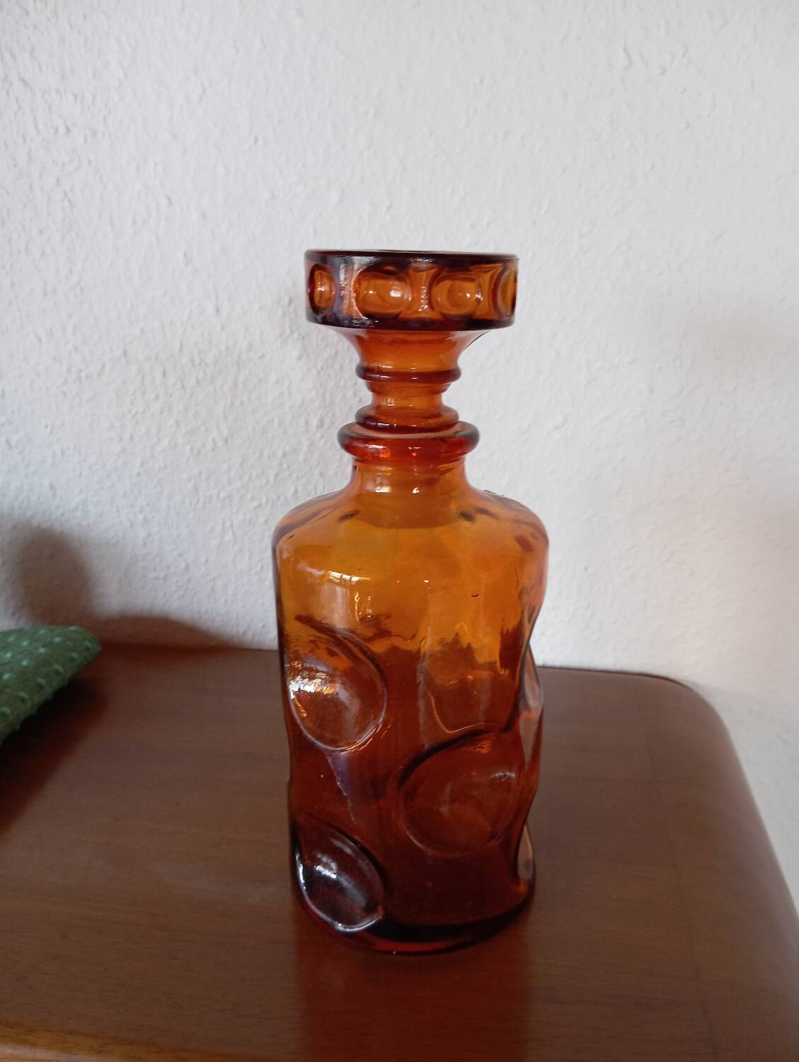 Smoked glass carafe bottle from the 70s