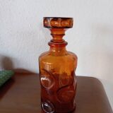 Smoked glass carafe bottle from the 70s