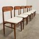 Set of 6 Scandinavian design chairs, ecru seats - price per piece