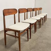 Set of 6 Scandinavian design chairs, ecru seats - price per piece