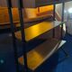 Italian footcase bookcase from the 60s in teak and metal