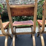 Set of 4 vintage brutalist chairs by Bram Sprij, Netherlands 1960s. in beech.