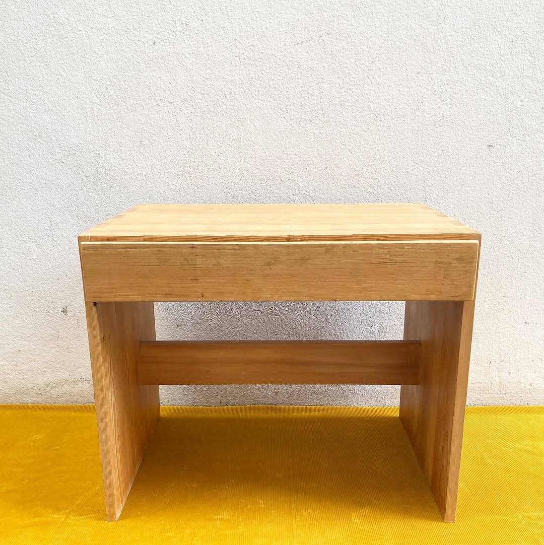 Vintage solid pine desk – Maison Regain, 1970s