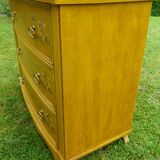 Old bohemian chest of drawers from the 30s with its floral prints in solid wood
