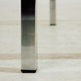 Chrome and glass coffee table.