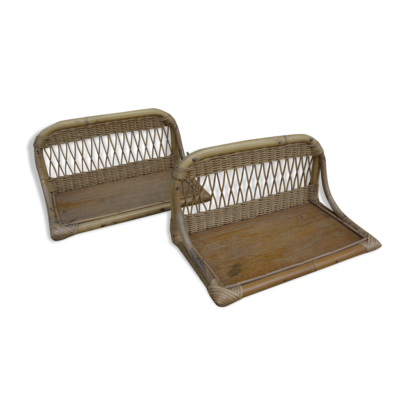 Pair of wicker bedsides