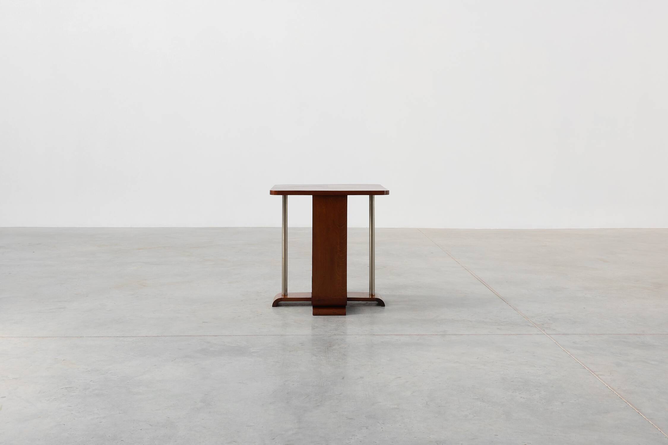 Art Deco square side table in oak veneer, France ca. 1925