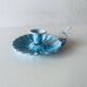 Old blue enameled metal candle holder
