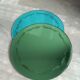 2 miroirs gravés et festonnés verts et bleus