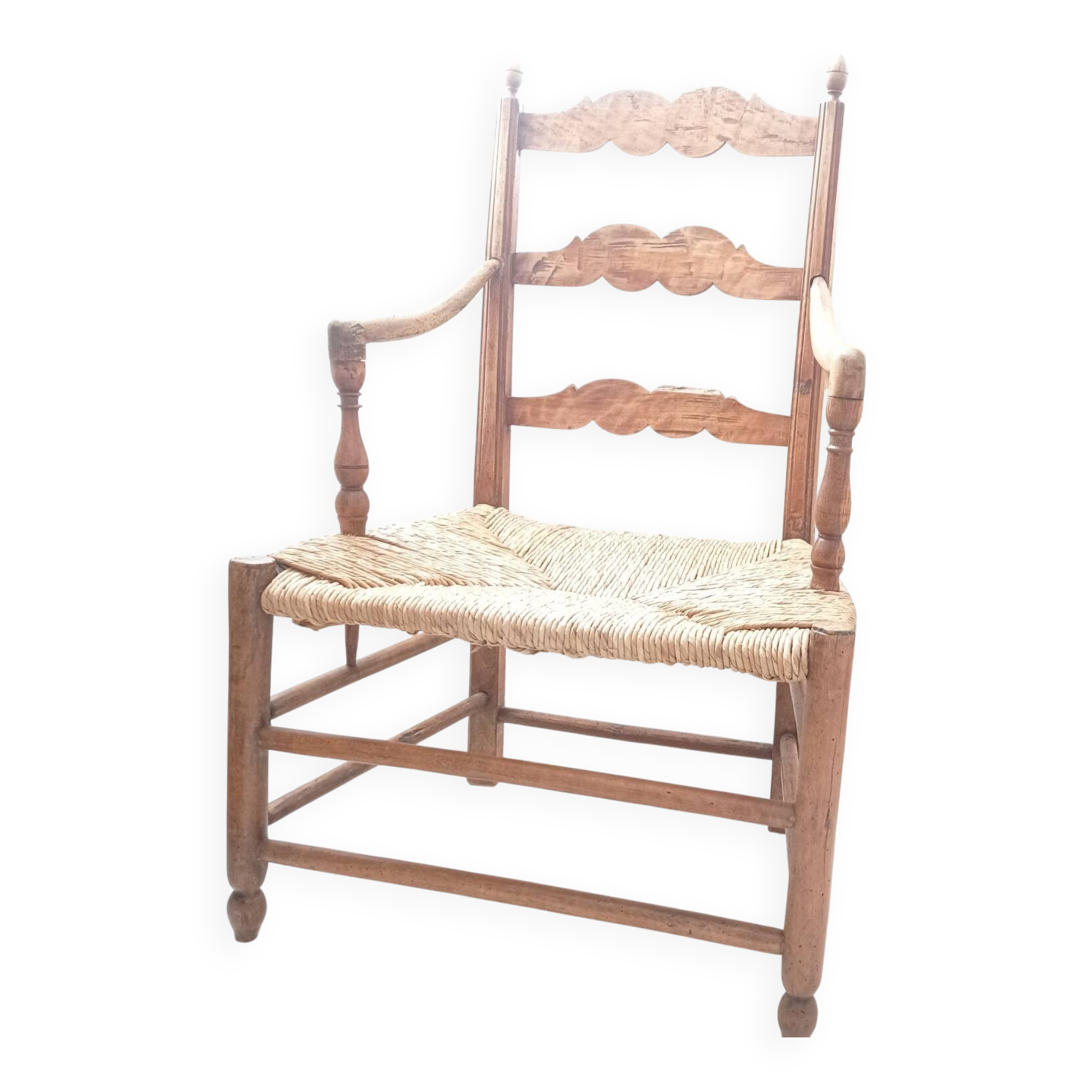 Straw country armchair