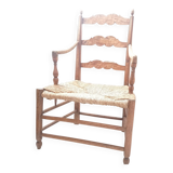 Straw country armchair