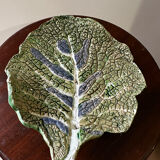Vintage ceramic leaf-shaped vide poche, signed.