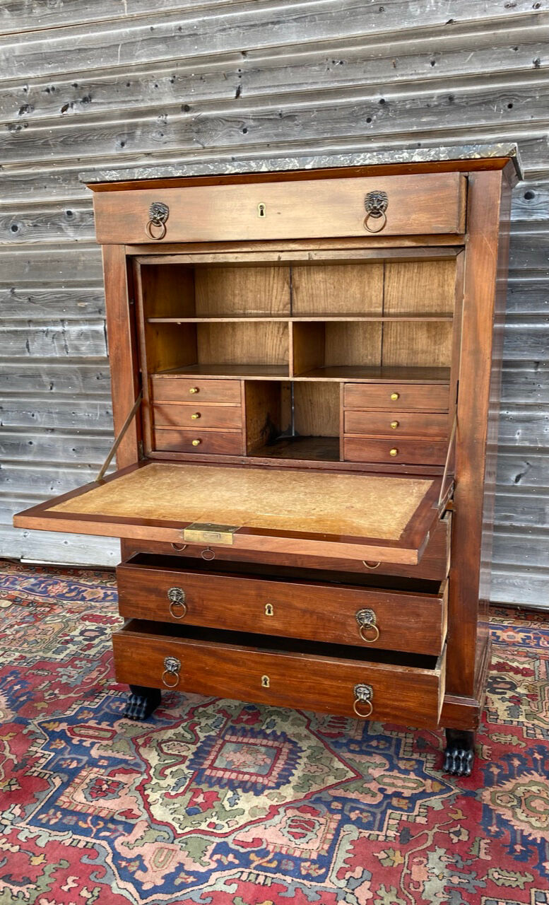 Secretary to abattant in mahogany period consulate xix eme century