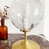 Old glass globe table lamp