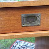 Vintage teak marine desk with 2 drawers.