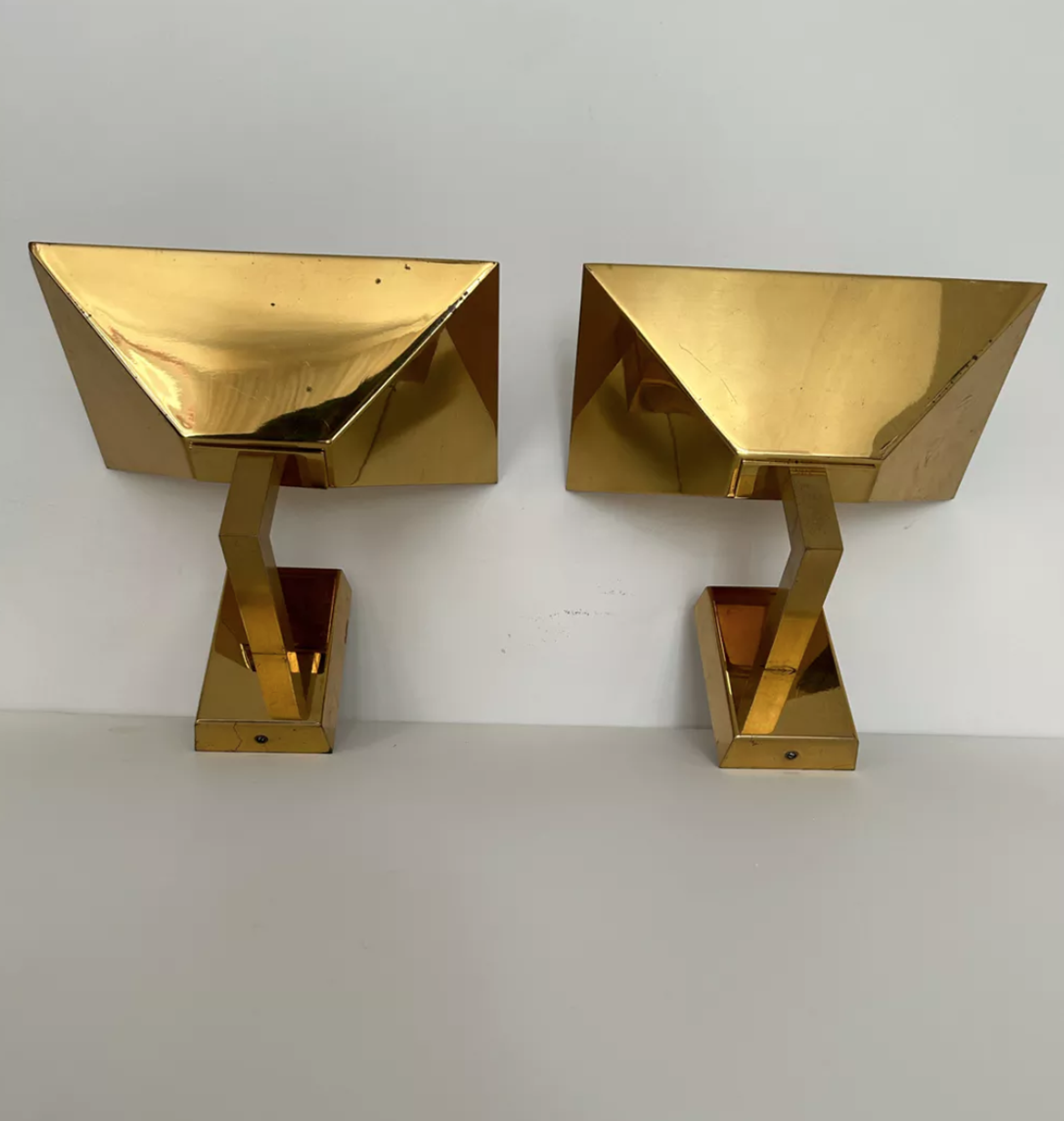 Paire d’applique vintage laiton massif, Allemagne 1980