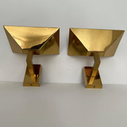 Paire d’applique vintage laiton massif, Allemagne 1980