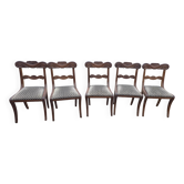Chaises en acajou style Régence x 5