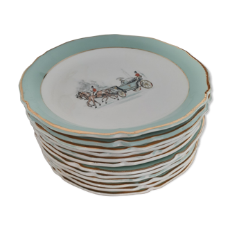 12 assiettes Ceranor St Armand semi-vitrifié