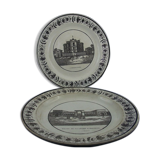 Pair of fine earthenware plates from Monteraux Leboeuf and Thibault early 19th