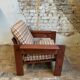 Fauteuil Brutaliste en pin des années 1960