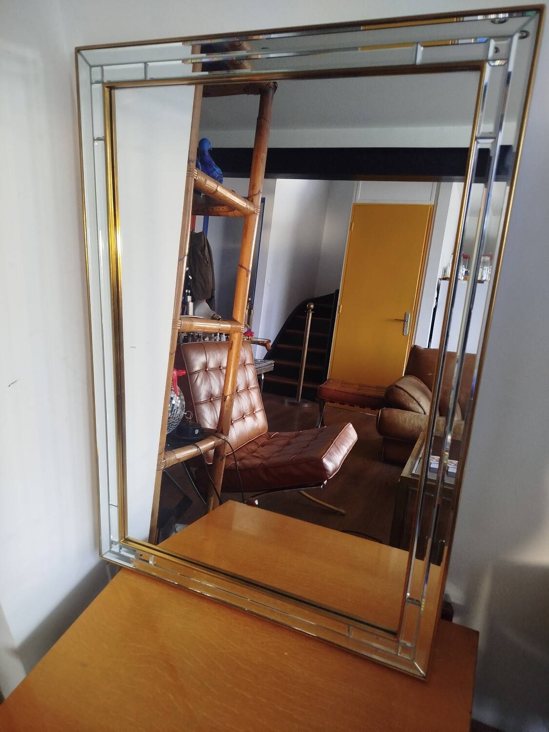 Bevelled Grand Mirror Deknudt, 1970s