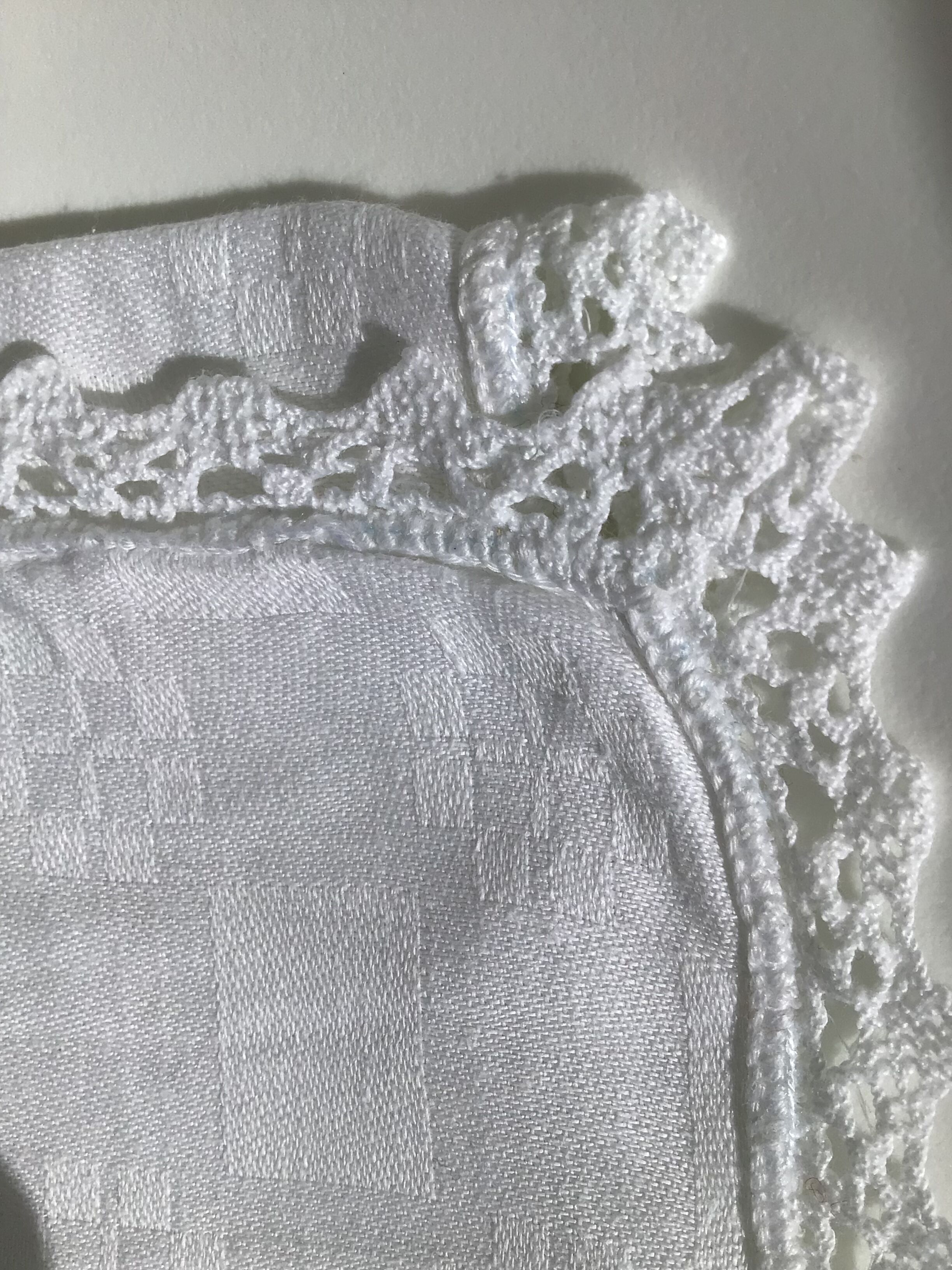 Nappe rectangle AL double broderie bord crocheté