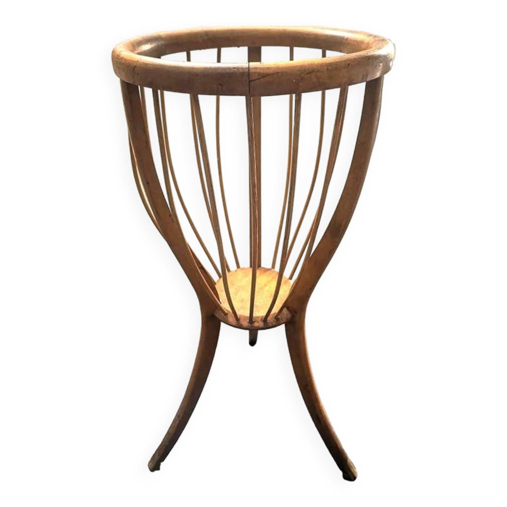 Former worker basket serving piece of professional furniture fruit wood support early 1900
