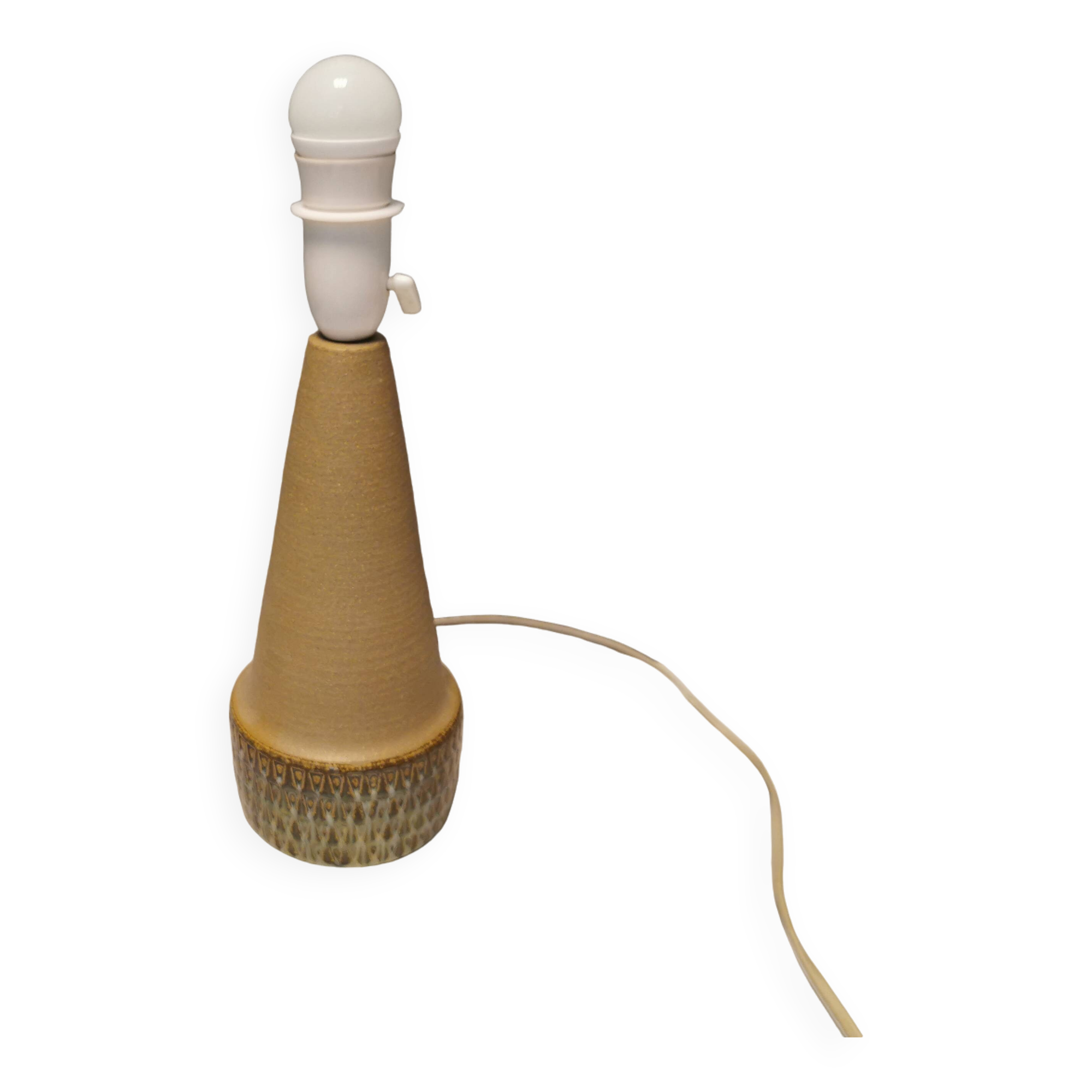 Handmade Beautiful partially glazed table lamp from Danish Søholm Ceramics, 1970s.