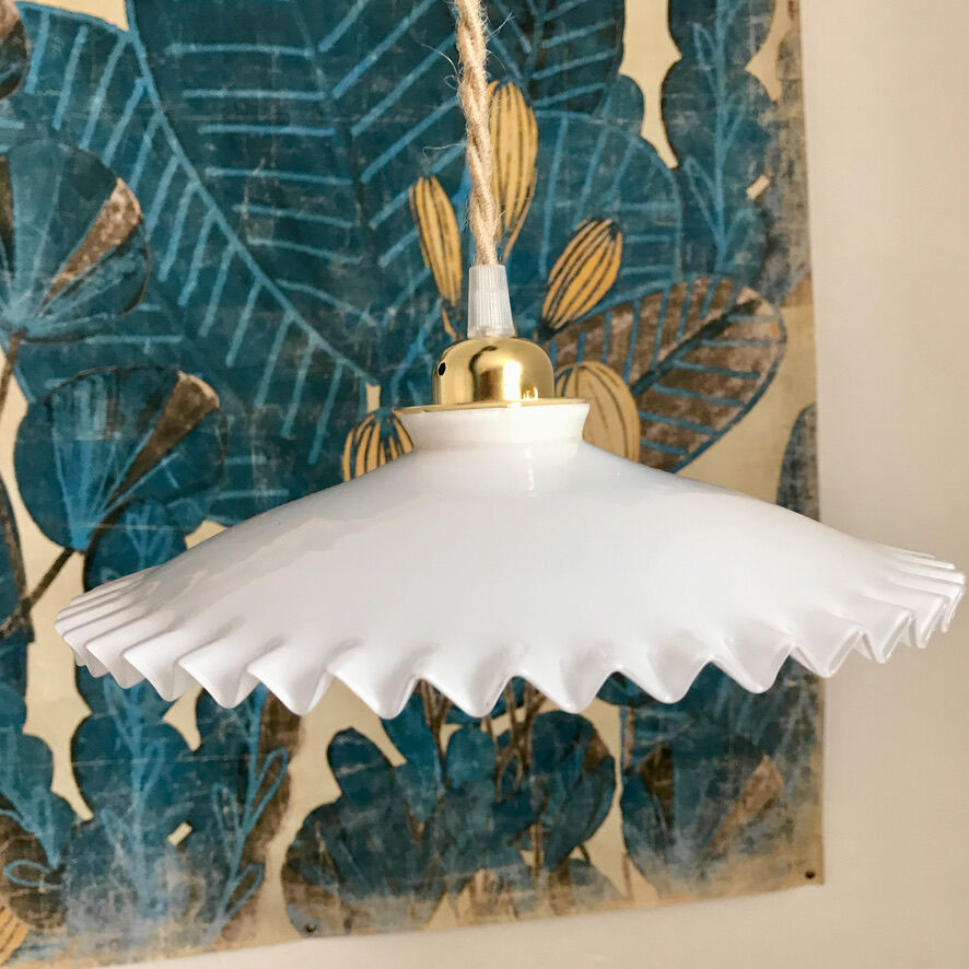 Opaline lace pendant lamp