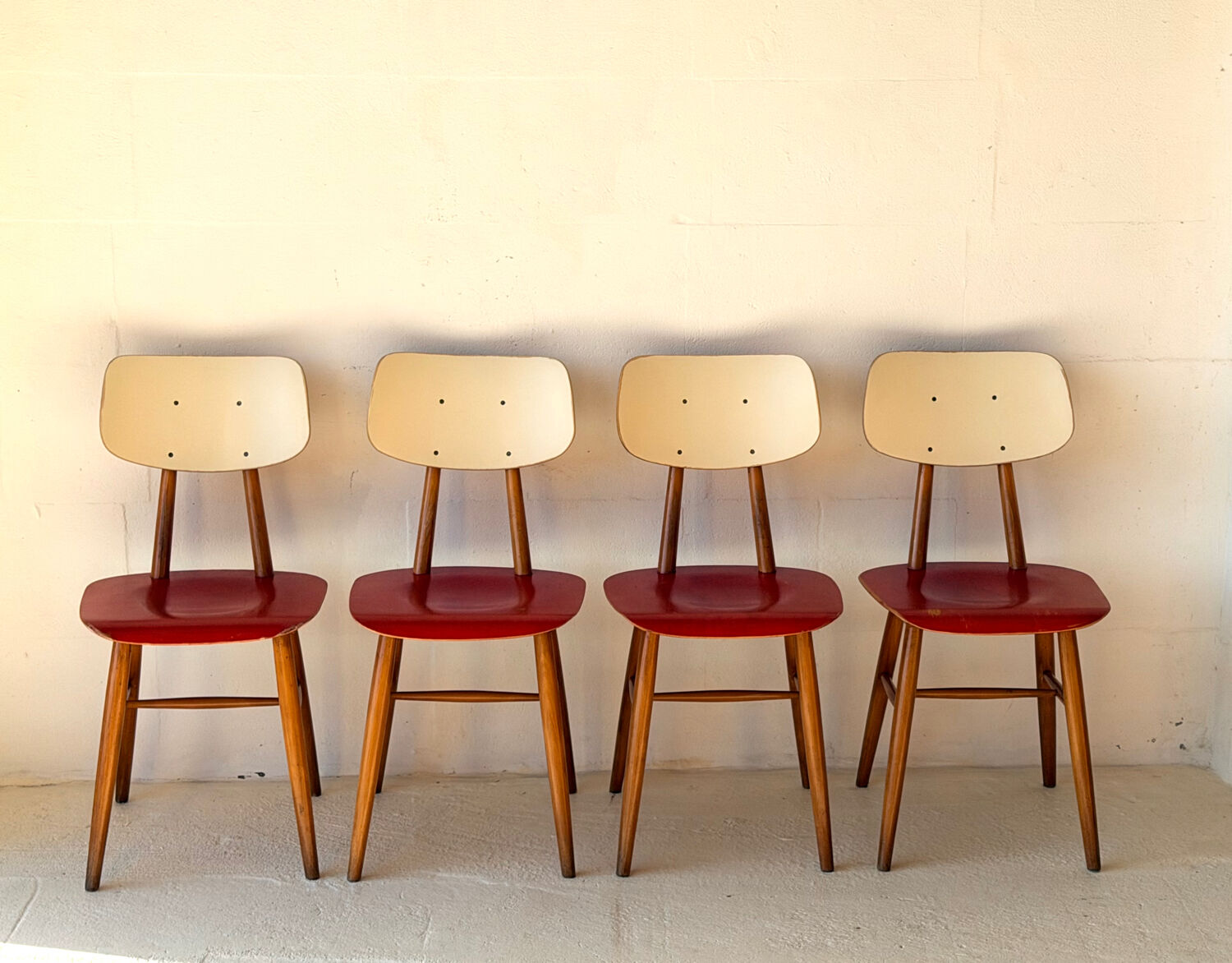 Dining Red Chairs by TON, 1960’