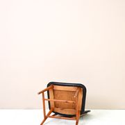 Chaise scandinave vintage en cuir noir