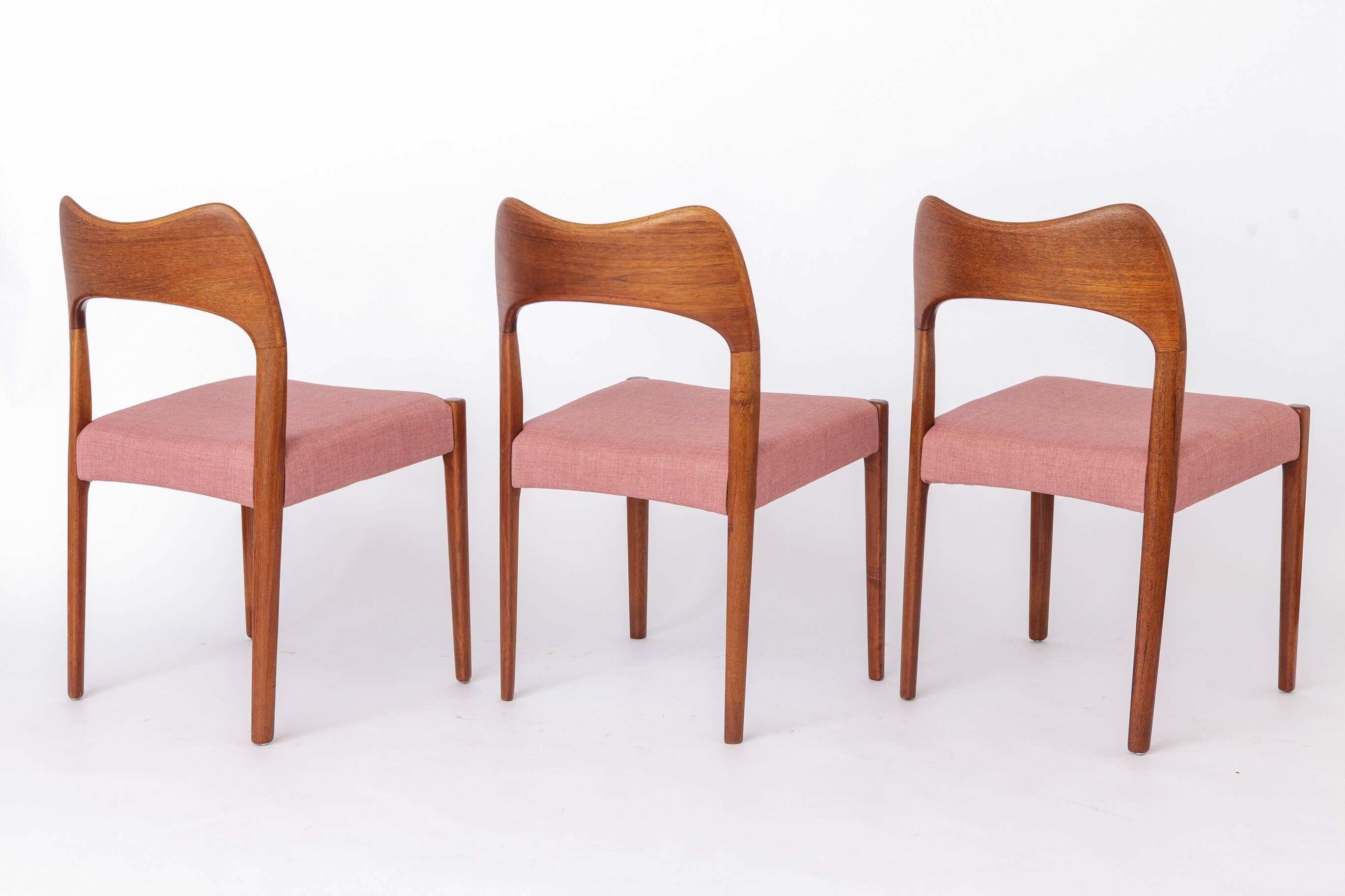 Set of 4 Arne Hovmand-Olsen Chairs for Mogens Kold 1950s Danish Mid Century