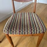 2 teak and velvet chairs - Denmark 50s/60s