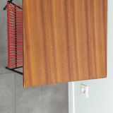 Side table with vinyl holder