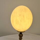 Ostrich egg on bronze stand old cabinet of curiosities lamp