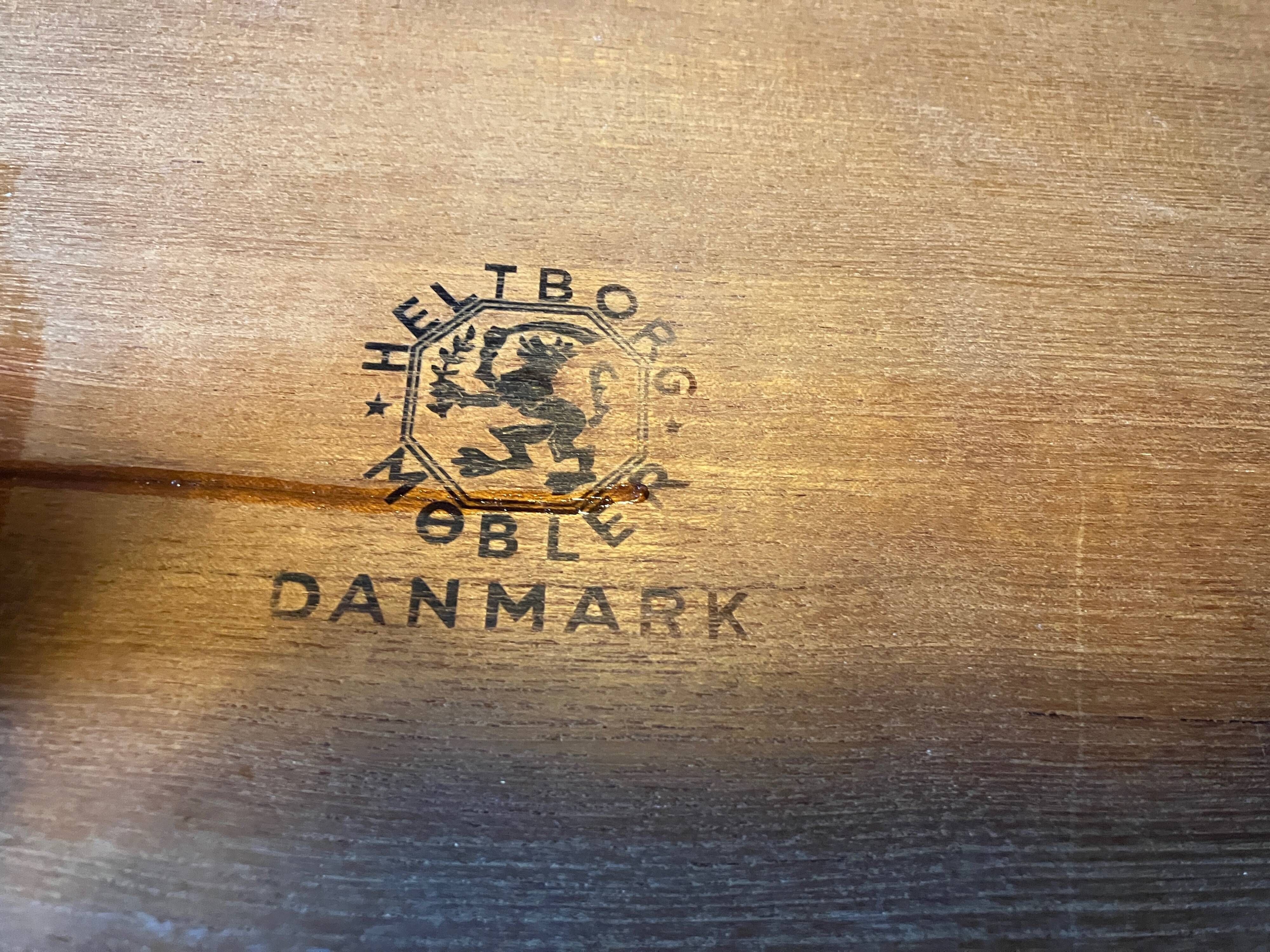 Danish coffee table from the 1960s, in good original condition, teak wood, rattan. by HELTBORG MOBLER