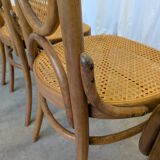 Set of 4 Vintage Bentwood Cane Dining Chair, Thonet Style, 1970s Yugoslavia