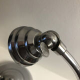 Antique articulated chrome lamp with opaline