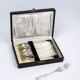Christofle – 12 Spatours dessert forks in silver-plated metal, with case.