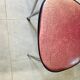 Pair of raspberry-colored chairs from the 60s/70s with metal legs