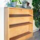 Bookshelf in light, raw solid oak from the 1950s.