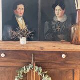 Duo portraits of a young couple painting on oil
